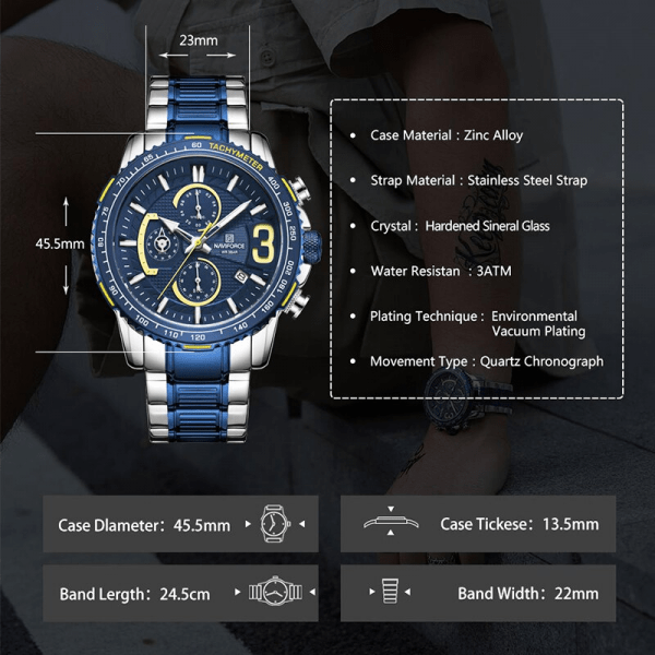 reloj naviforce 8017 hombre analogo cronografos original sigmatech 281588542