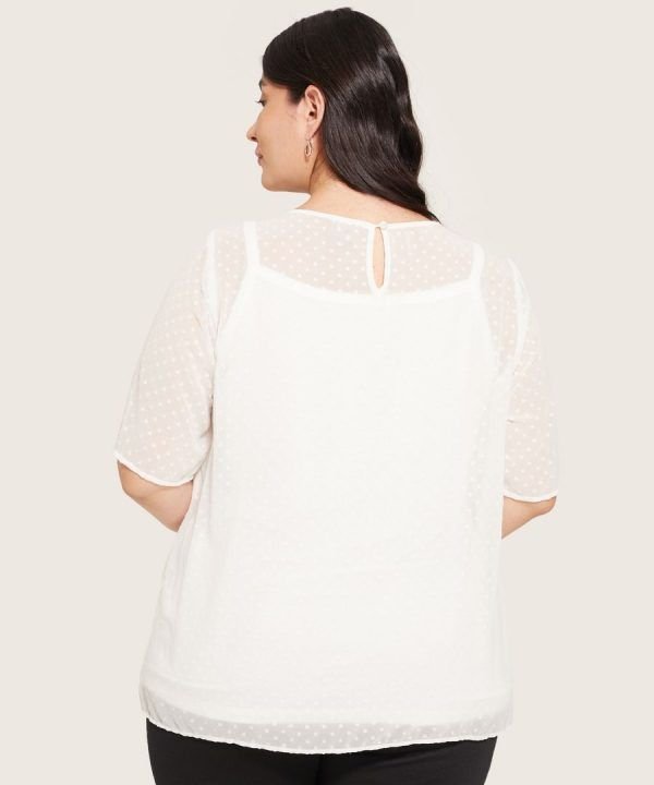 Blusa Manga Corta Escote Redondo Top Interno 1