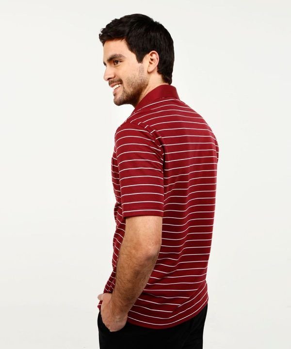 Polo Cuello Duro Bicolor vinotinto 1