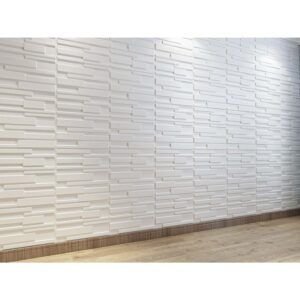 paneles 3d de pvc blancos en pared moderna