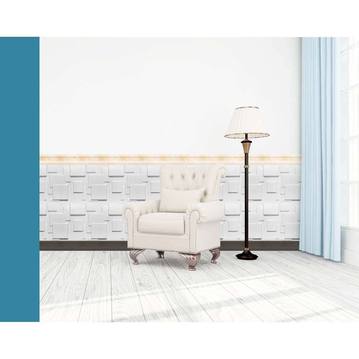Panel de Pared 3D en PVC x 4 Unidades D095 5 Panel de Pared 3D en PVC x 4 Unidades D095 - Imagen 3