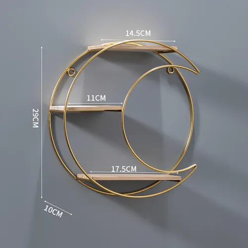 Repisa Decorativa de Pared Luna Dorada 7 Repisa Decorativa de Pared Luna Dorada - Imagen 4