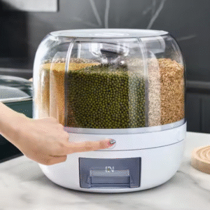 Dispensador Giratorio de Granos y Cereales con 6 Compartimentos – Organizador de Cocina 360