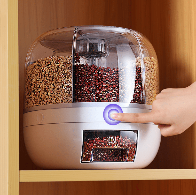 Dispensador Giratorio de Granos y Cereales con 6 Compartimentos – Organizador de Cocina 360 - Imagen 4