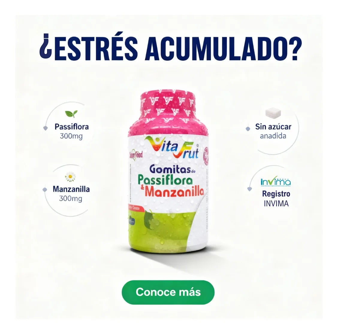 X 2 GOMITAS DE PASSIFLORA & MANZANILLA C 9 X 2 Gomitas De Passiflora Manzanilla C