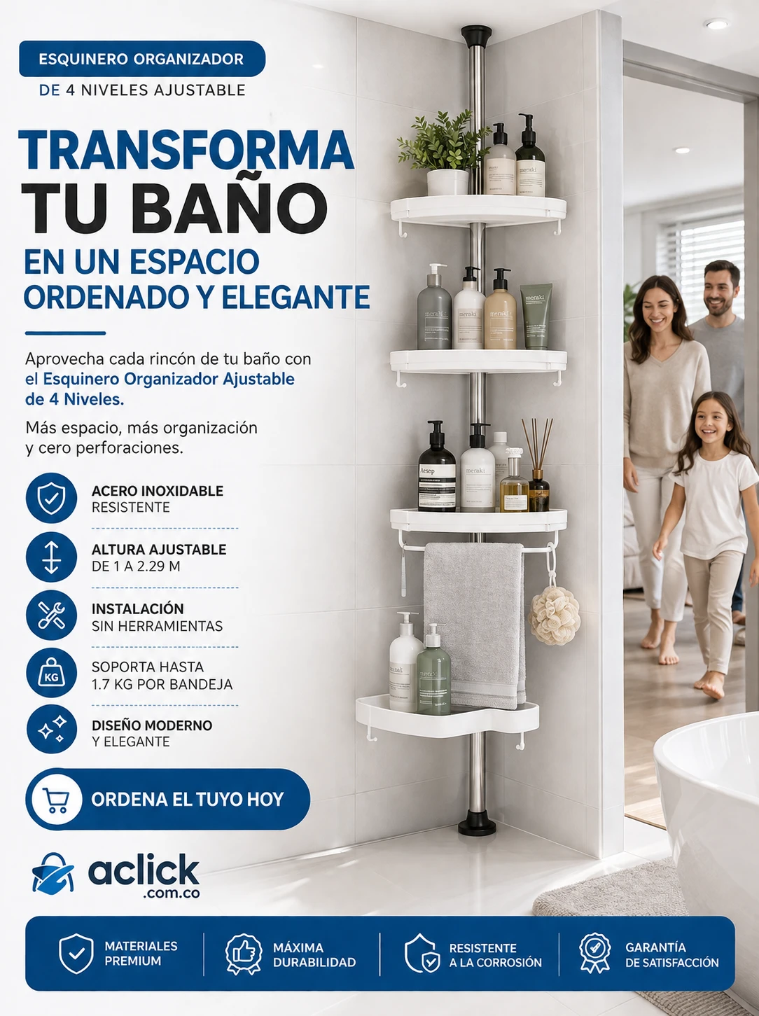 Esquinero Organizador de bano 1