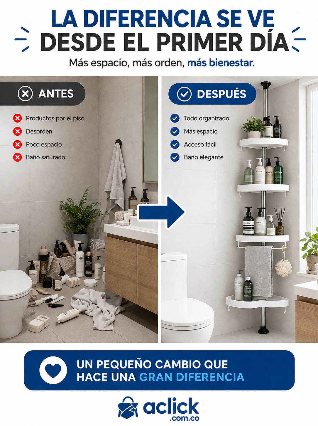 Esquinero Organizador de bano 3