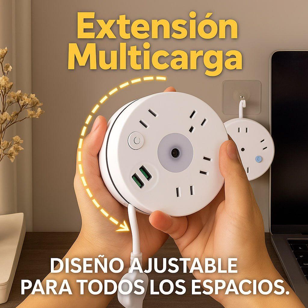 Extensión Multicarga Retráctil USB 180cm - Imagen 5