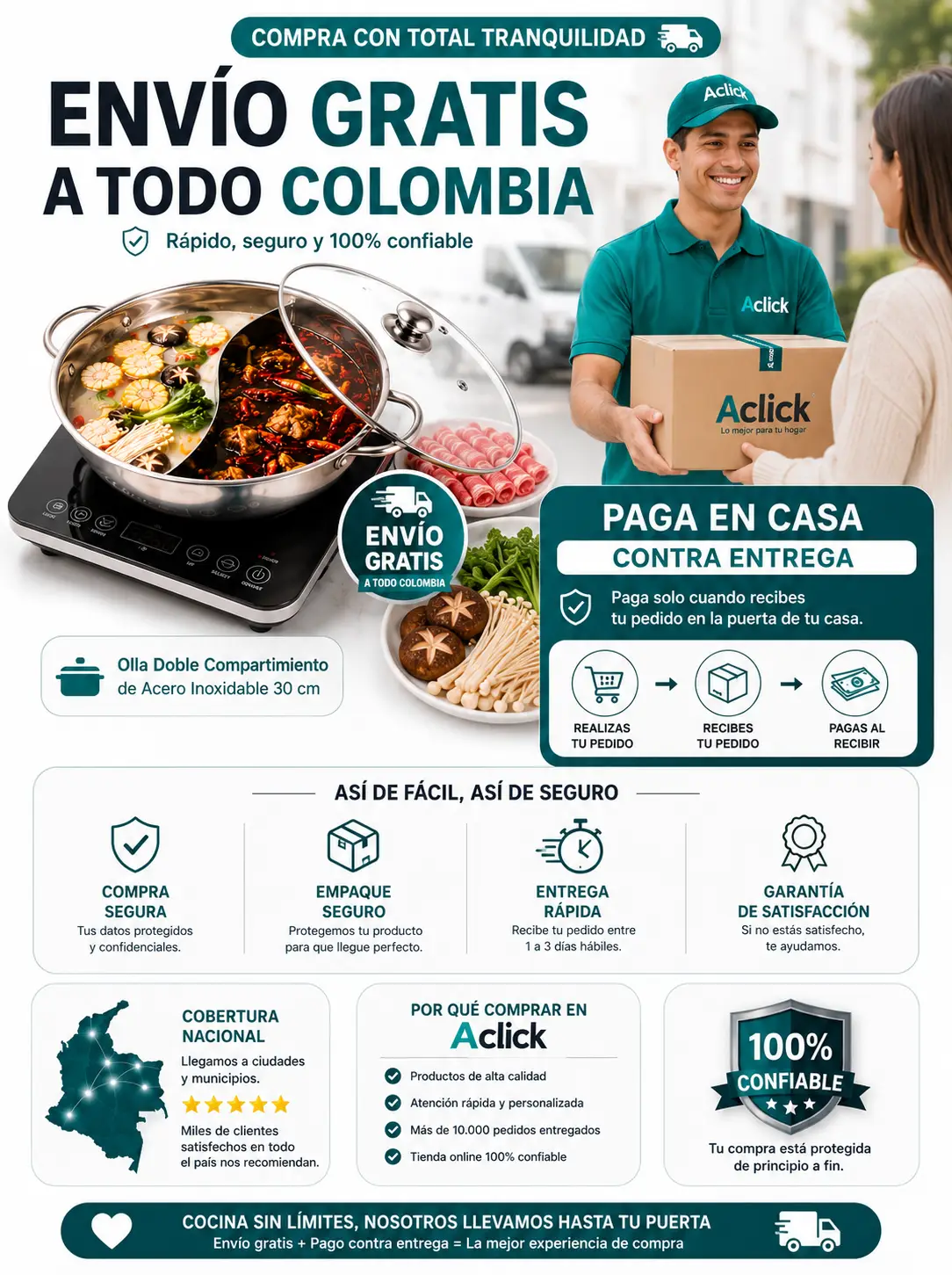 Olla Doble Compartimiento Hot Pot 9