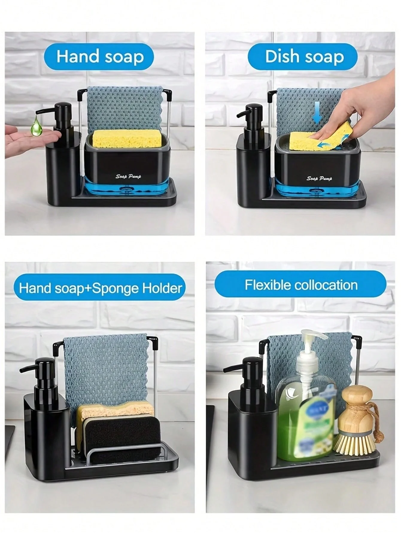 Dispensador de jabón doble para cocina - Imagen 3