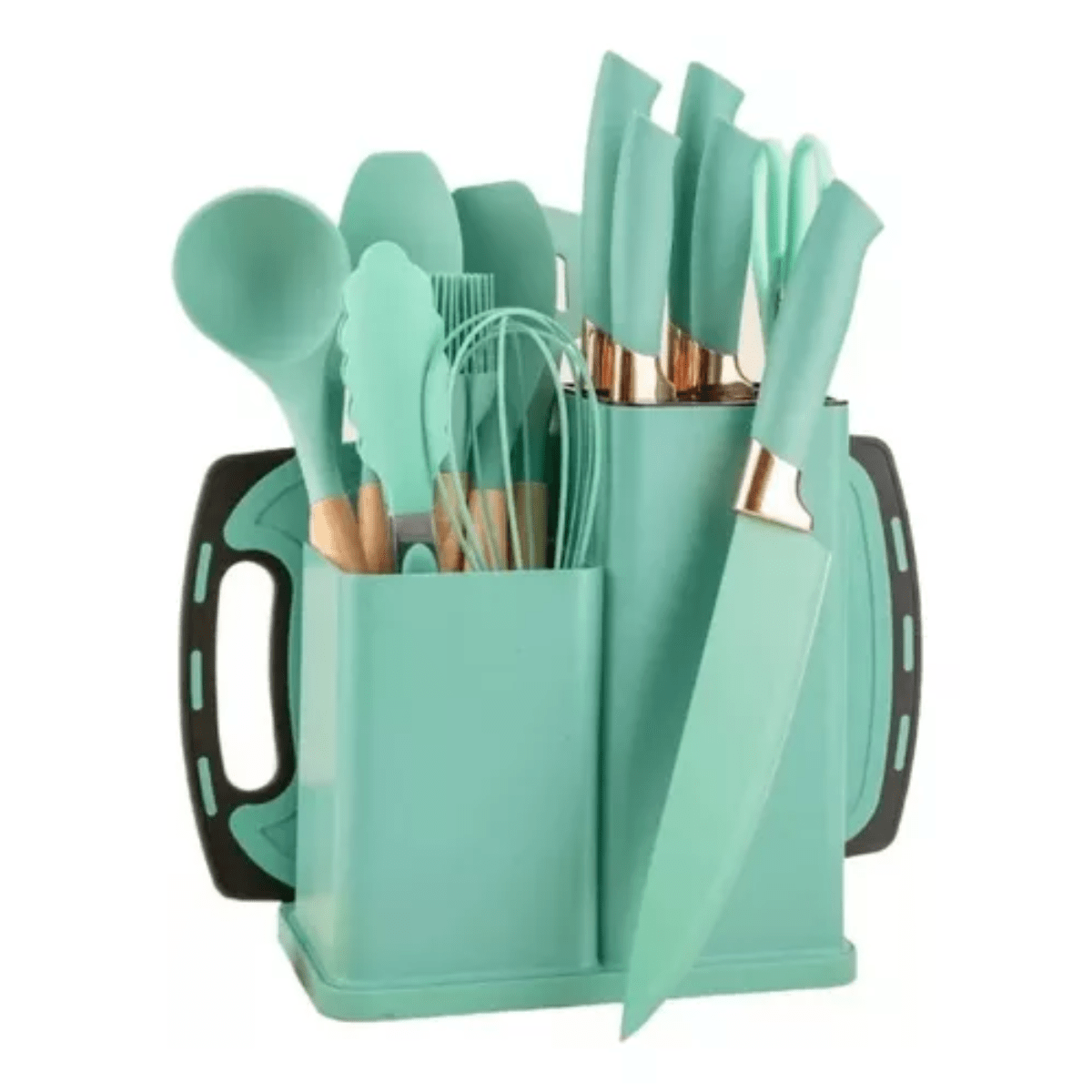 Set Cucharones y Accesorios de Cocina 19pz de Silicona – Utensilios Antiadherentes y Resistentes al Calor
