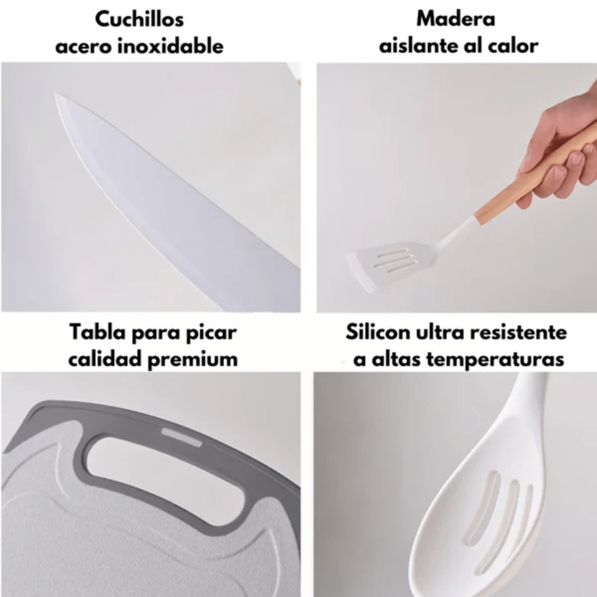 Set Cucharones y Accesorios de Cocina 19pz de Silicona – Utensilios Antiadherentes y Resistentes al Calor - Imagen 8