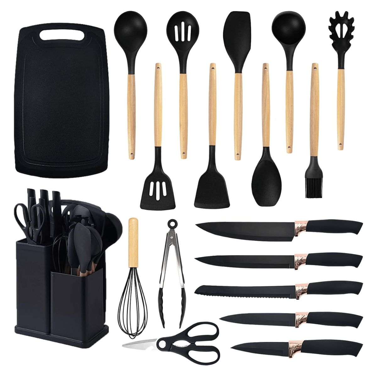 Set Cucharones y Accesorios de Cocina 19pz de Silicona – Utensilios Antiadherentes y Resistentes al Calor - Imagen 2