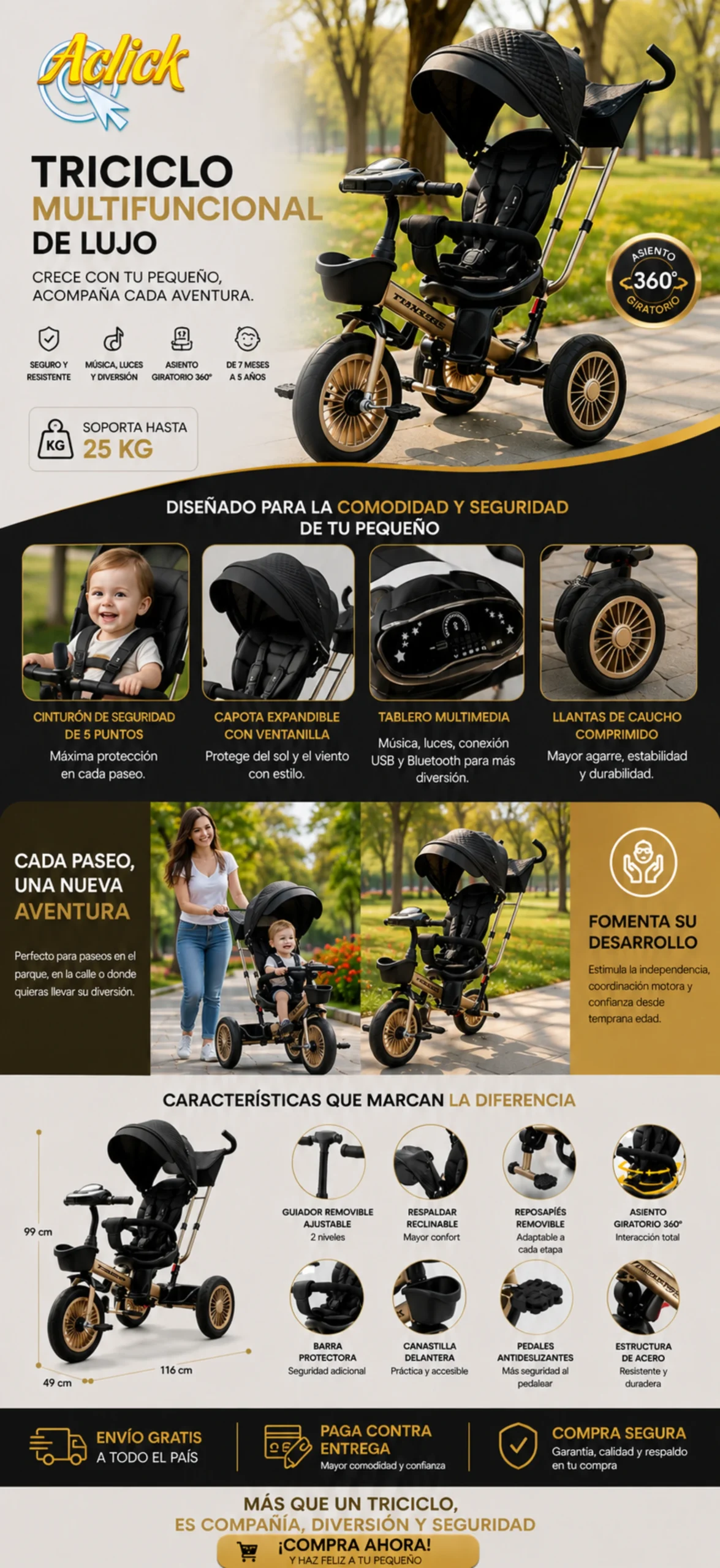 Triciclo Multifuncional De Lujo scaled
